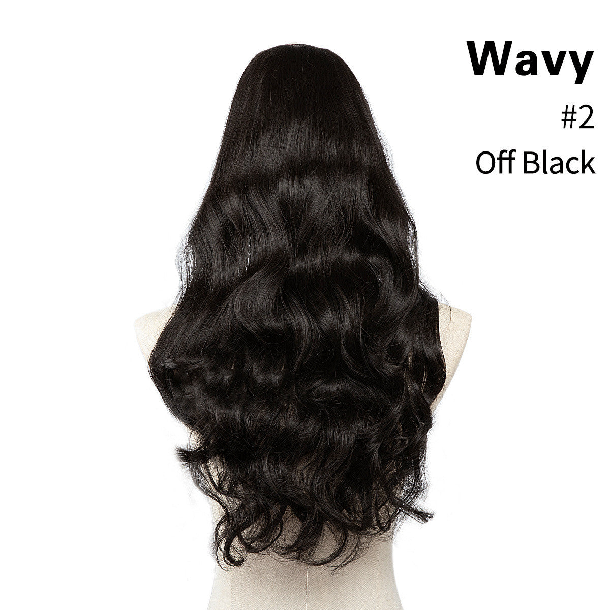 One-Piece Fluffy Natural Long Curly Hair U-Shaped Half Head Cover Invisible Wig