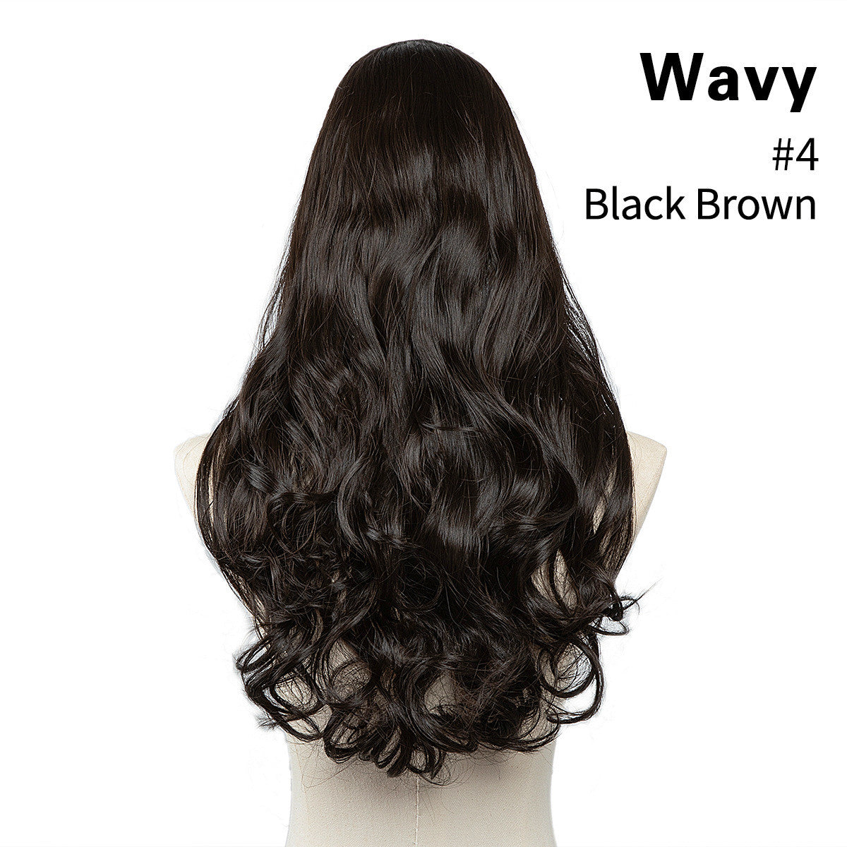 One-Piece Fluffy Natural Long Curly Hair U-Shaped Half Head Cover Invisible Wig