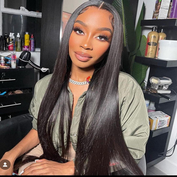 30-Inch Glueless Straight Lace Front Wig - 13x4 HD Human Hair Lace Frontal Wig