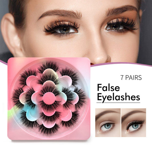3D Natural Thick False Eyelashes 7 Pairs Makeup Tool
