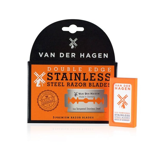 Van Der Hagen Double Edge Stainless Steel Razor Blades - 5 Blades