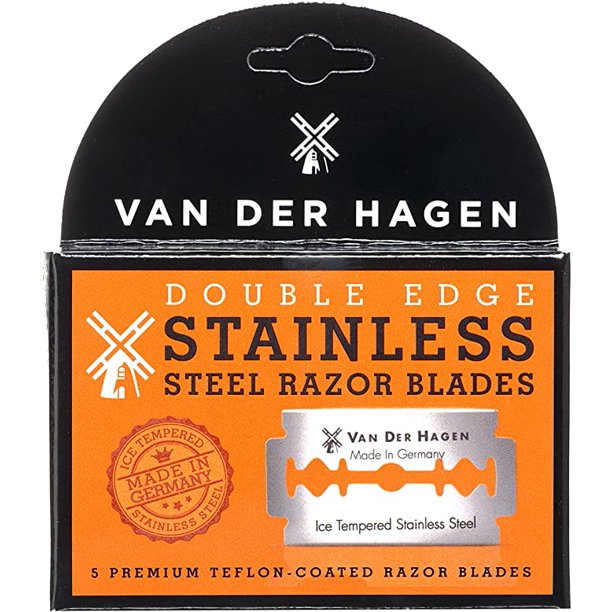 Van Der Hagen Double Edge Stainless Steel Razor Blades - 5 Blades