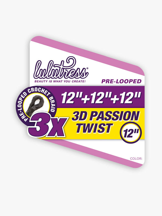 Sensationnel lulutress Pre-looped Crochet Braids - 3x 3D Passion Twist 12″