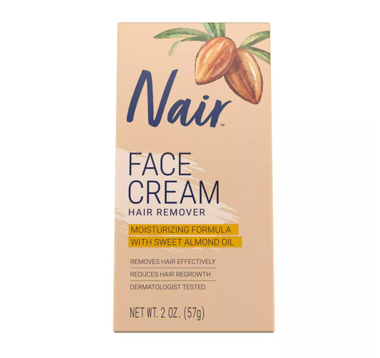 Nair Face Cream Hair Remover Moisturizing Formula With Sweet Almond Oil - 2.0 Oz