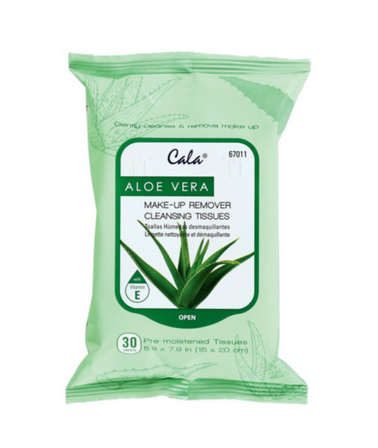 Cala Aloe Vera Make-Up Remover Cleansing Tissues - 30 Sheets