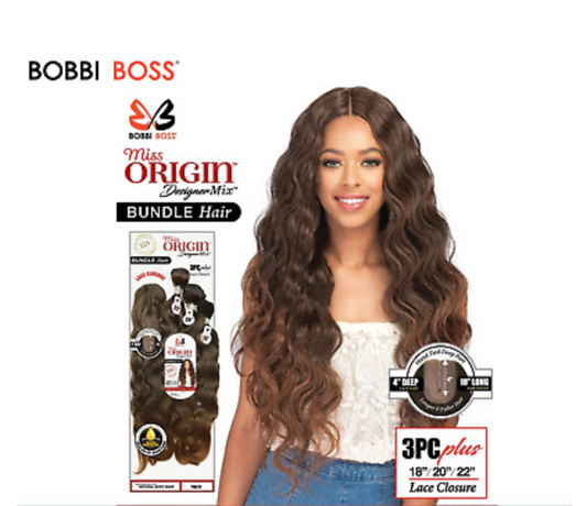 Bobbi Boss Miss Origin Designer Mix Natural Body Wave Bundle Hair 3Pc Plus
