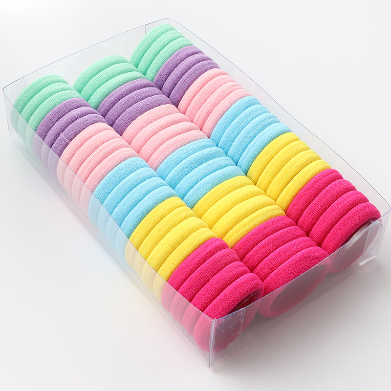 66 Pcs/Box Women Simple Solid Color Elastic Hair Tie